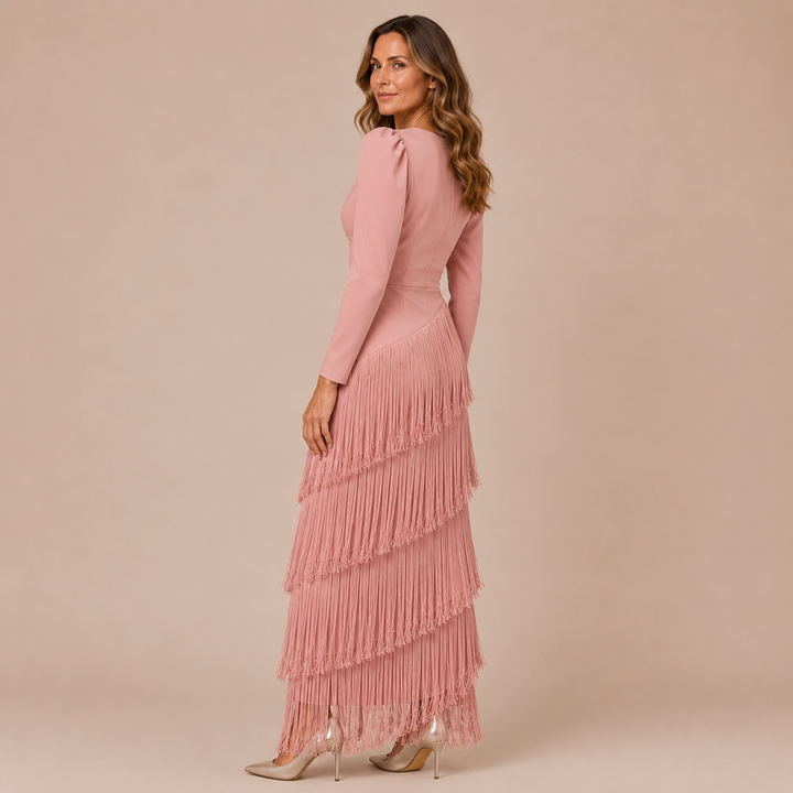 Aitana - Dress with Long Sleeves and Impressive Shoulders