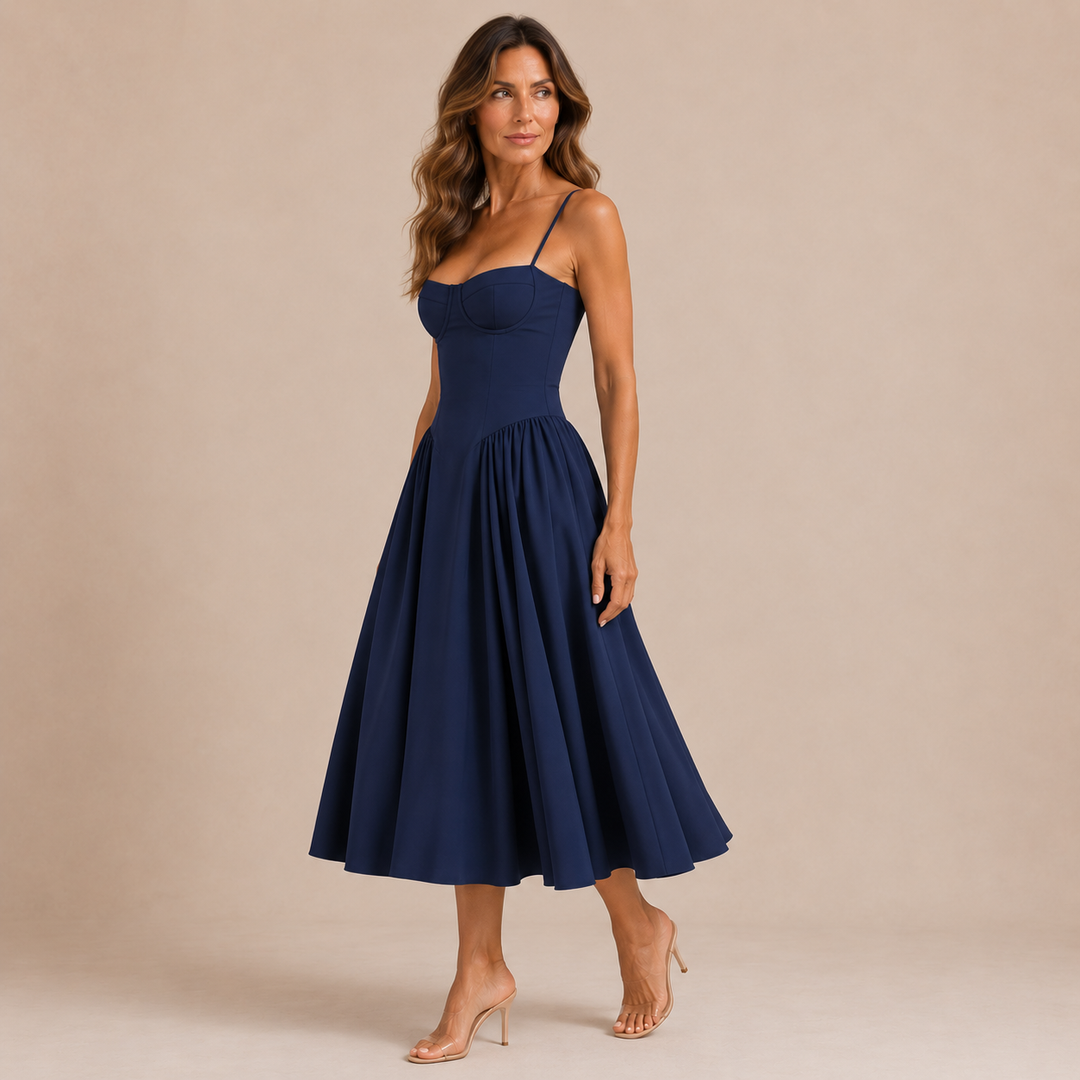 Vera - Midi Corset Dress with Thin Straps