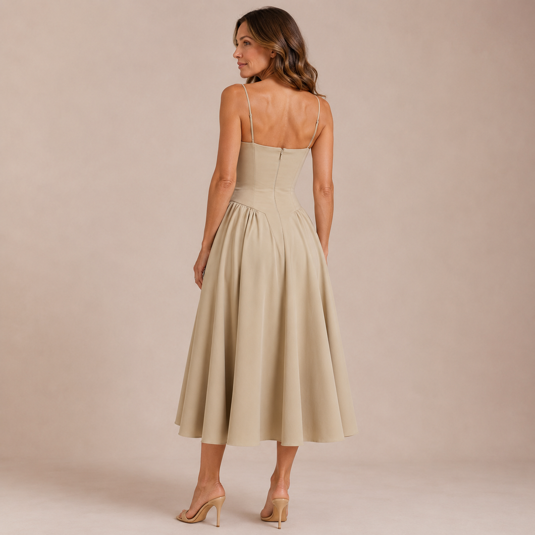 Vera - Midi dress with corset and thin straps