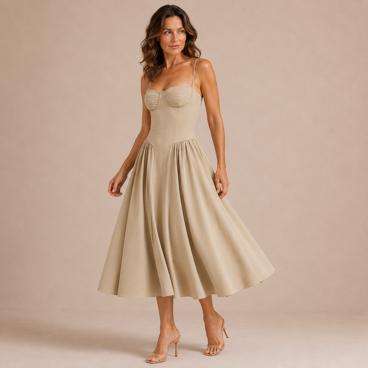 Vera - Midi corset dress with thin straps