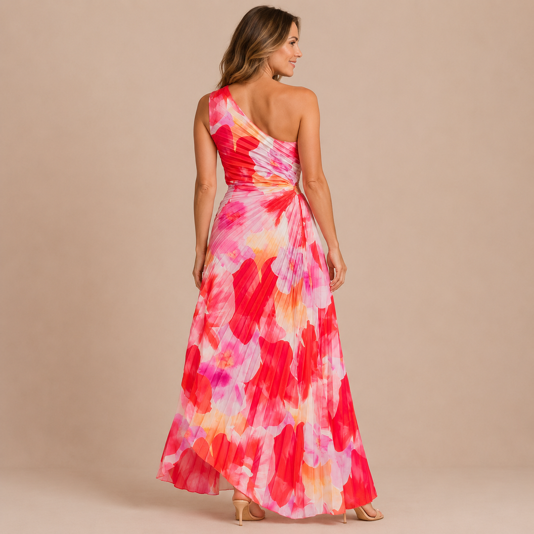 Valeria - Asymmetrical One-Shoulder Dress with Curved Seam