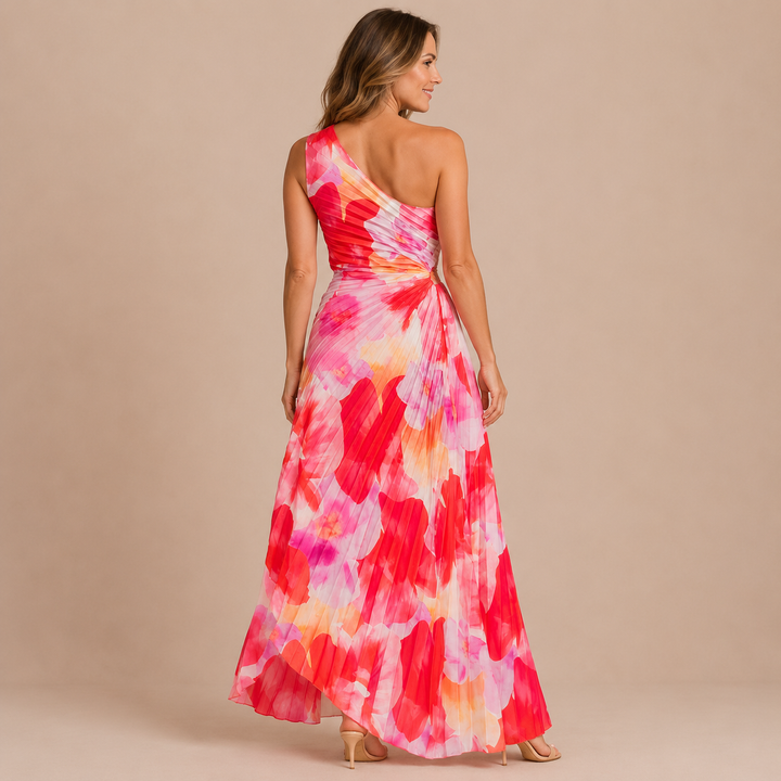 Valeria - Asymmetrical One-Shoulder Dress with Curved Seam