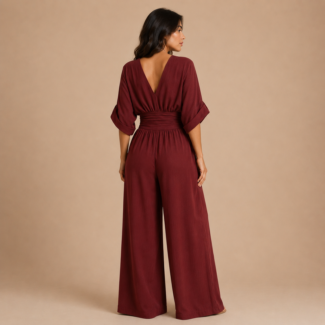 Lydia - Elegant One-Piece Dress with V Neckline