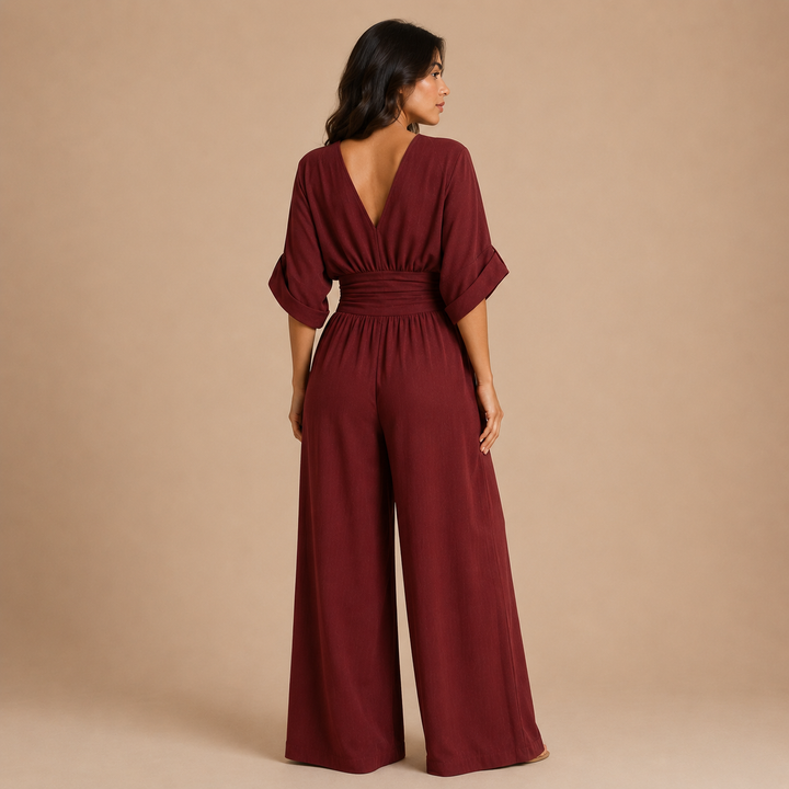Lydia - Elegant One-Piece Dress with V Neckline