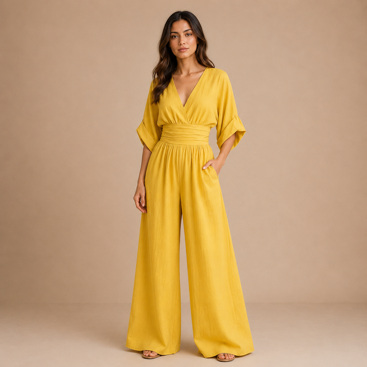 Lidia - Elegant Jumpsuit Dress with V-Neck