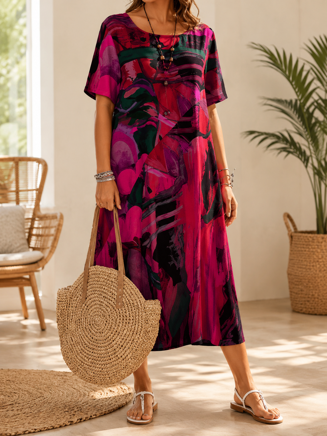 Ester | Elegant Chiffon Midi Dress
