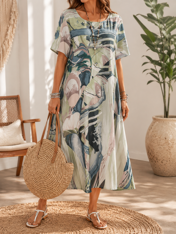 Ester | Elegant Chiffon Midi Dress