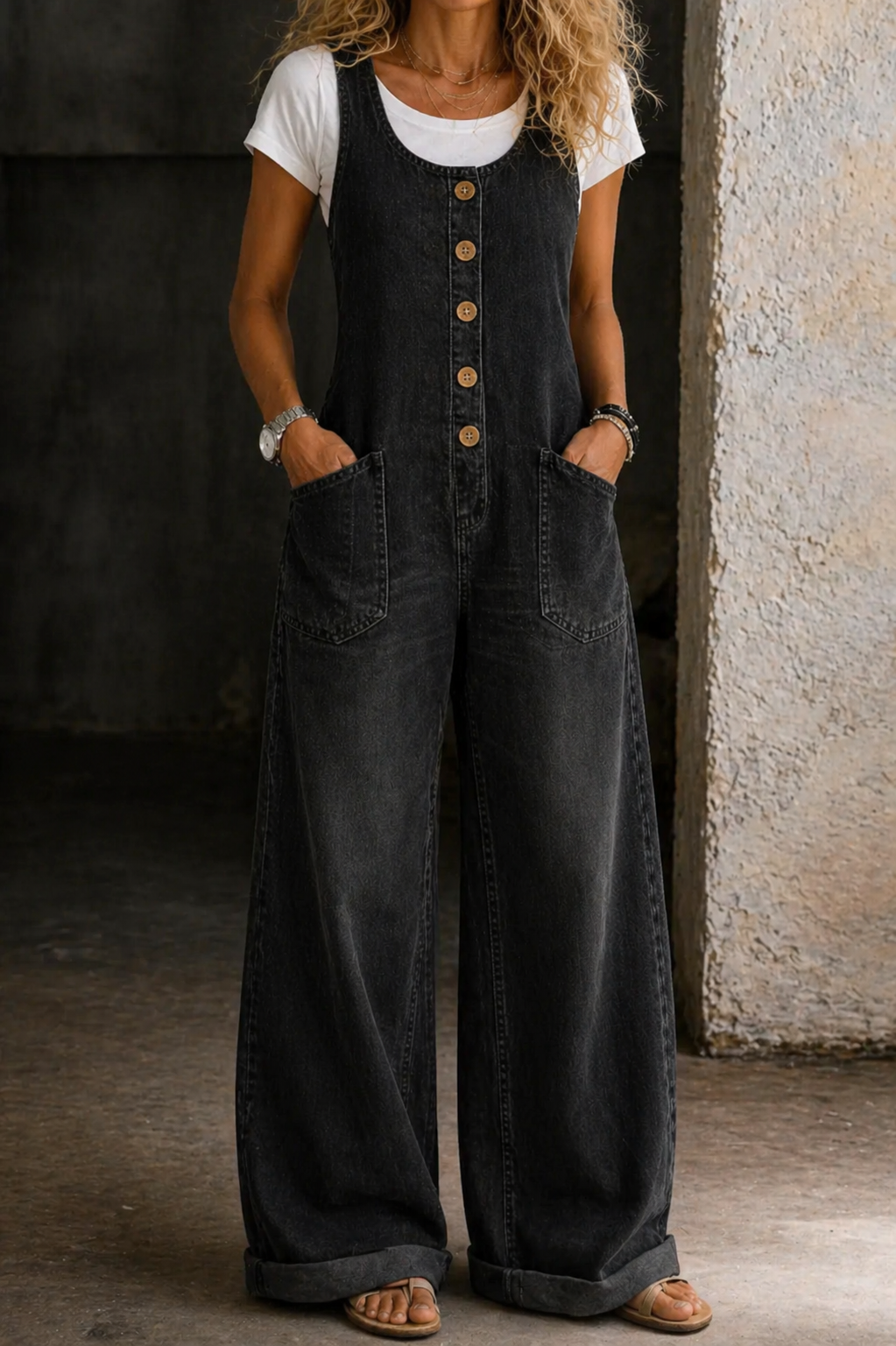 Elisabete - Retro Washed Cotton Overalls