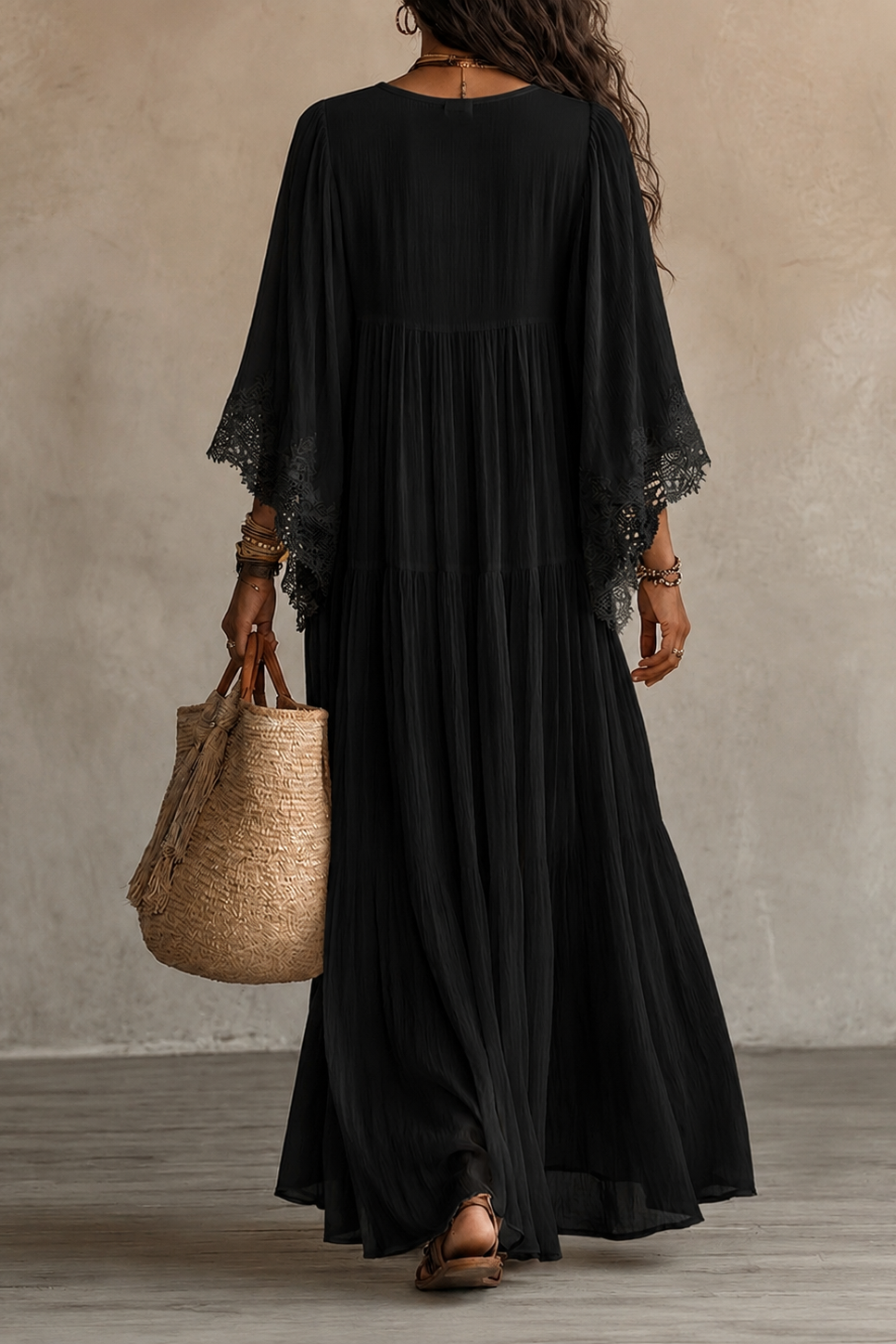 Teodóra | Batwing Sleeve Maxi Dress