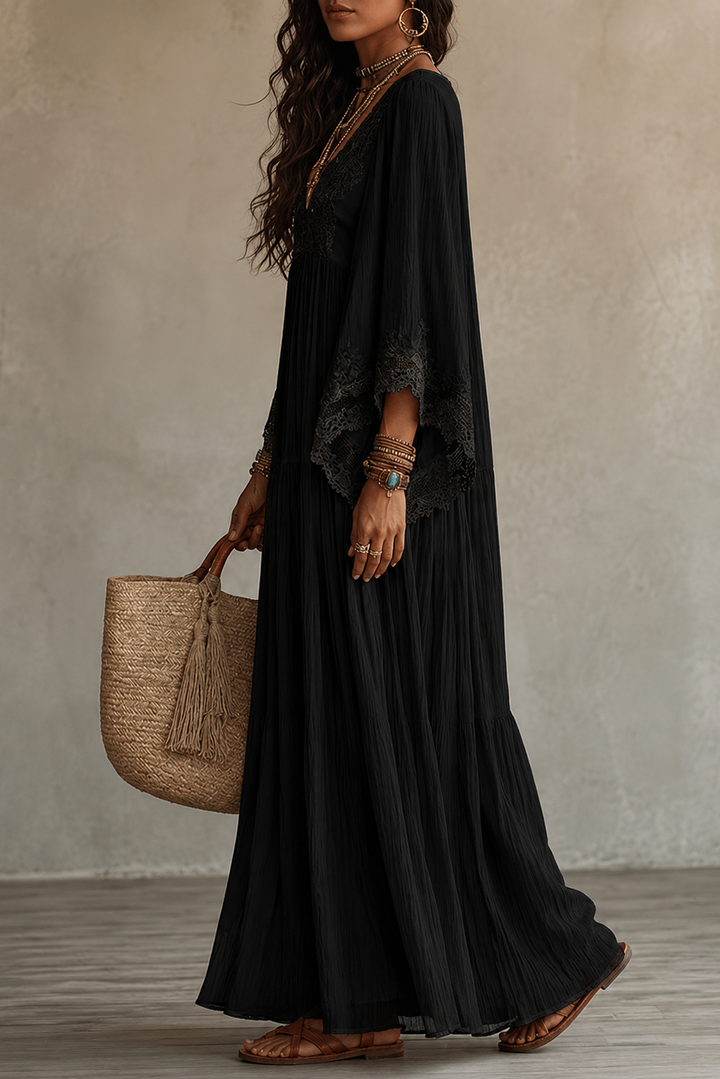 Teodóra | Batwing Sleeve Maxi Dress