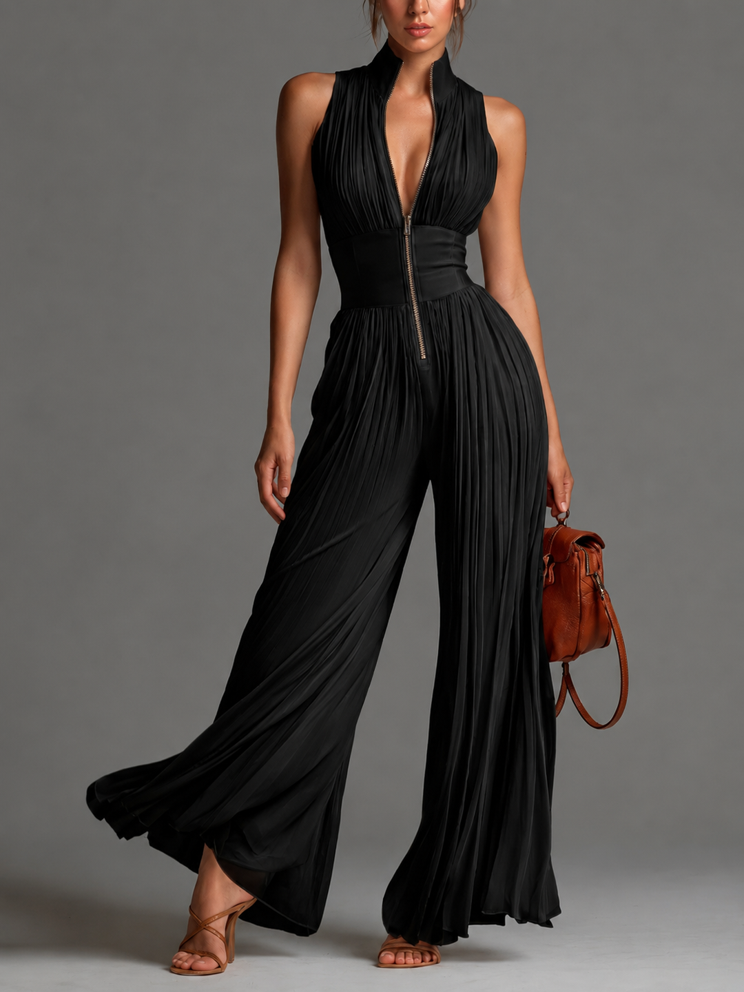 Leontína | Chic Pleated Jumpsuit