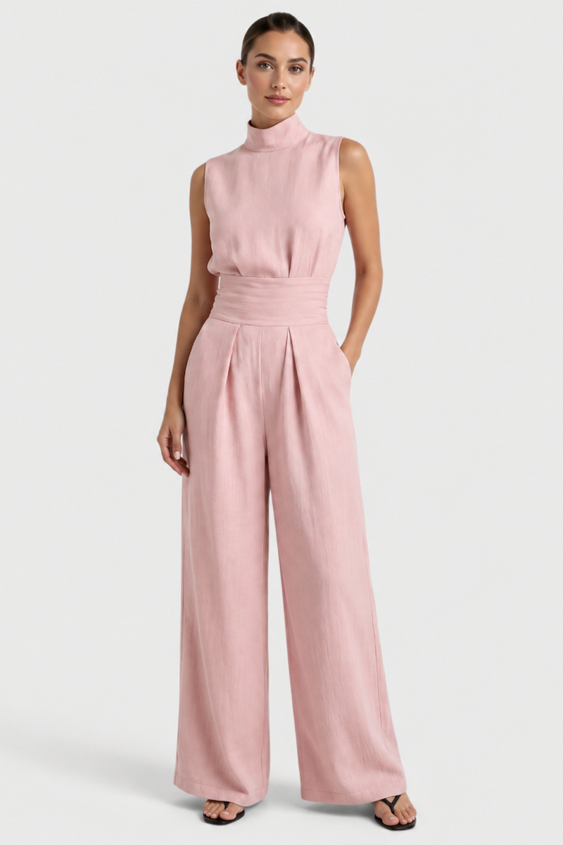 Luba | Relaxed Ensemble with Sleeveless Blouse and Wide-Leg Trousers
