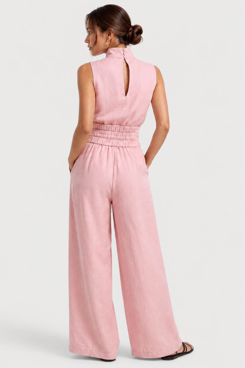 Luba | Relaxed Ensemble with Sleeveless Blouse and Wide-Leg Trousers
