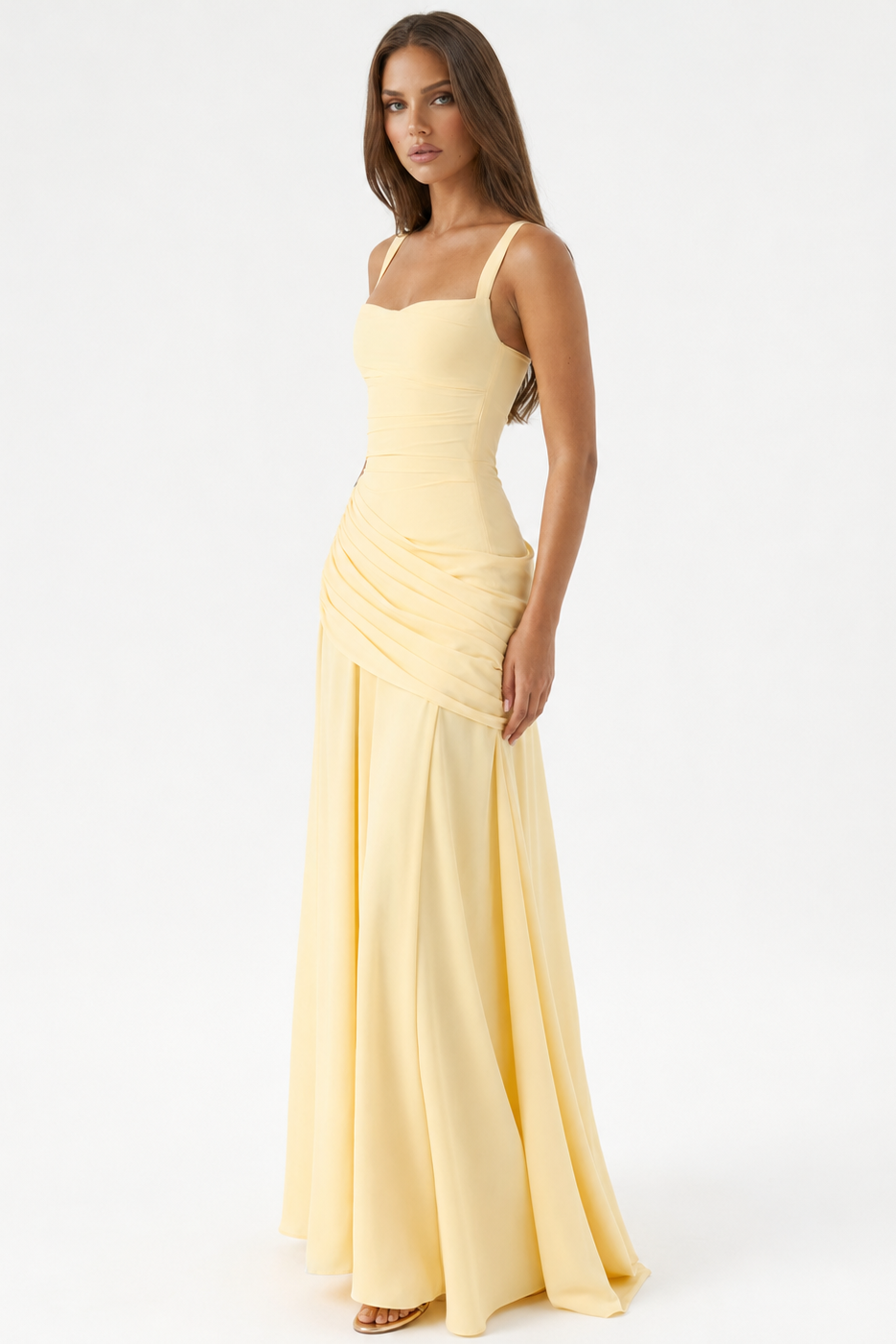 Vera | Maxi Dress Featuring a Gathered Square Neckline