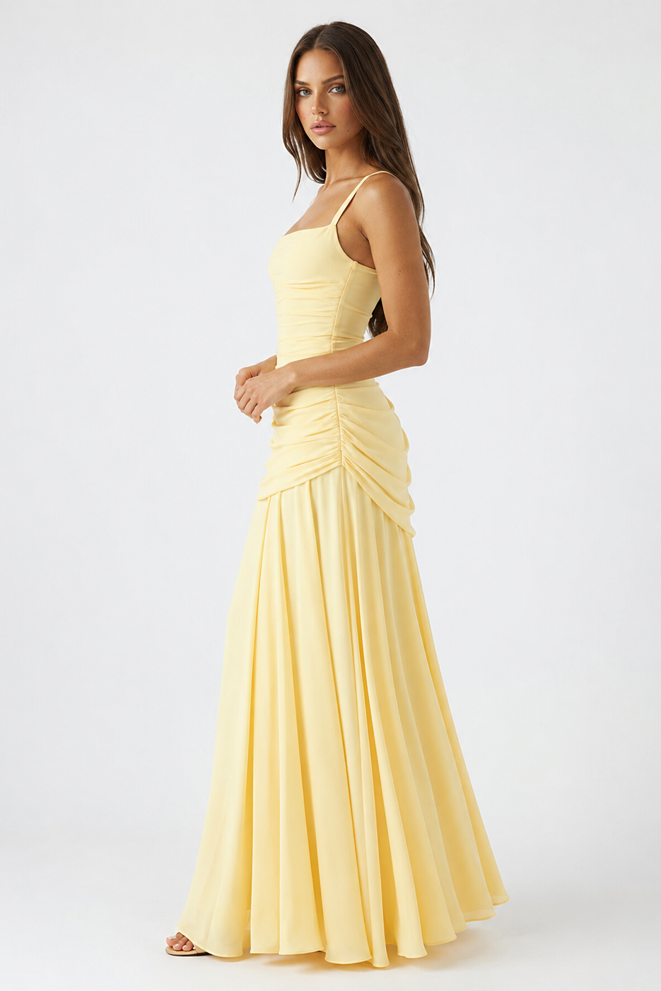 Vera | Maxi Dress Featuring a Gathered Square Neckline