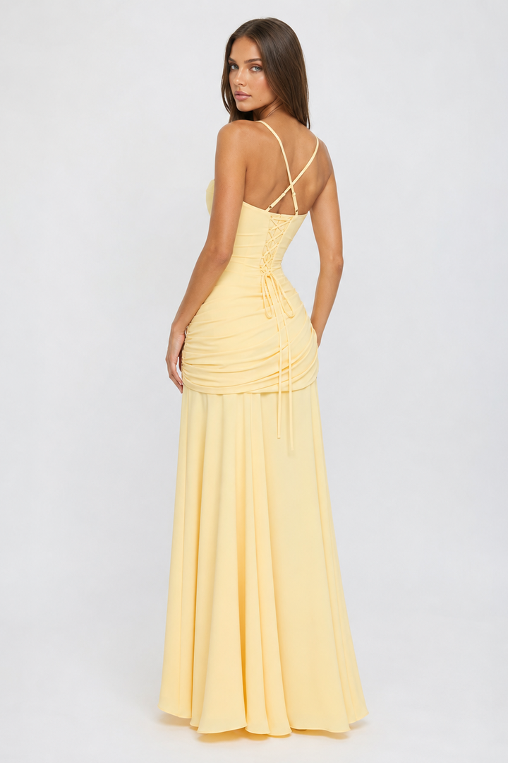 Vera | Maxi Dress Featuring a Gathered Square Neckline