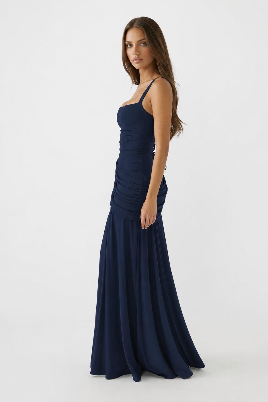 Vera | Maxi Dress Featuring a Gathered Square Neckline