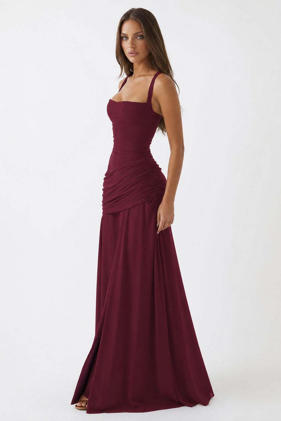 Vera | Maxi Dress Featuring a Gathered Square Neckline