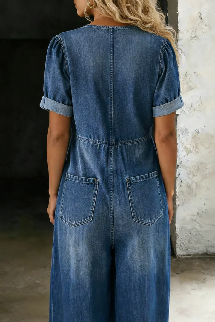 Olga - V-Neck Short Sleeve Jumpsuit