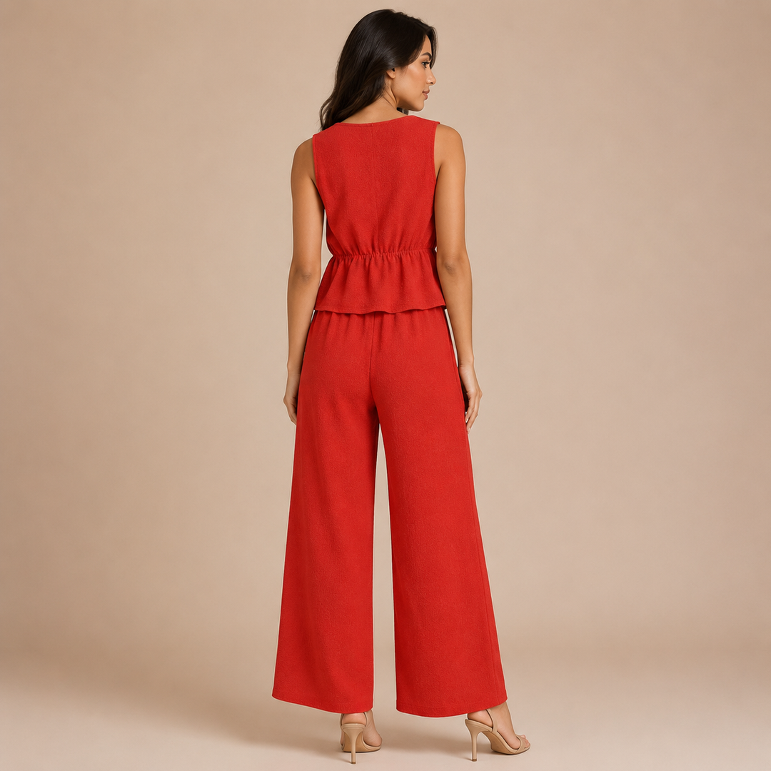 Carmela - Set with top featuring bows and palazzo trousers