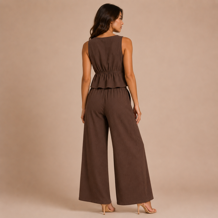 Carmela - Set with Bow Top and Palazzo Trousers