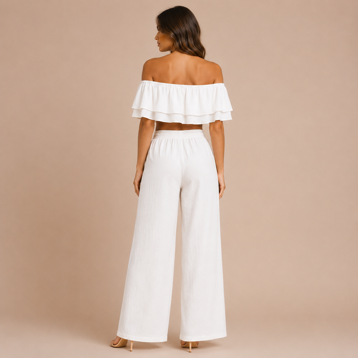 Lola - Off-Shoulder Set with Palazzo Trousers
