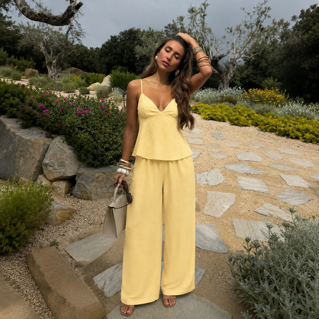 Elena - Top and Palazzo Trouser Set