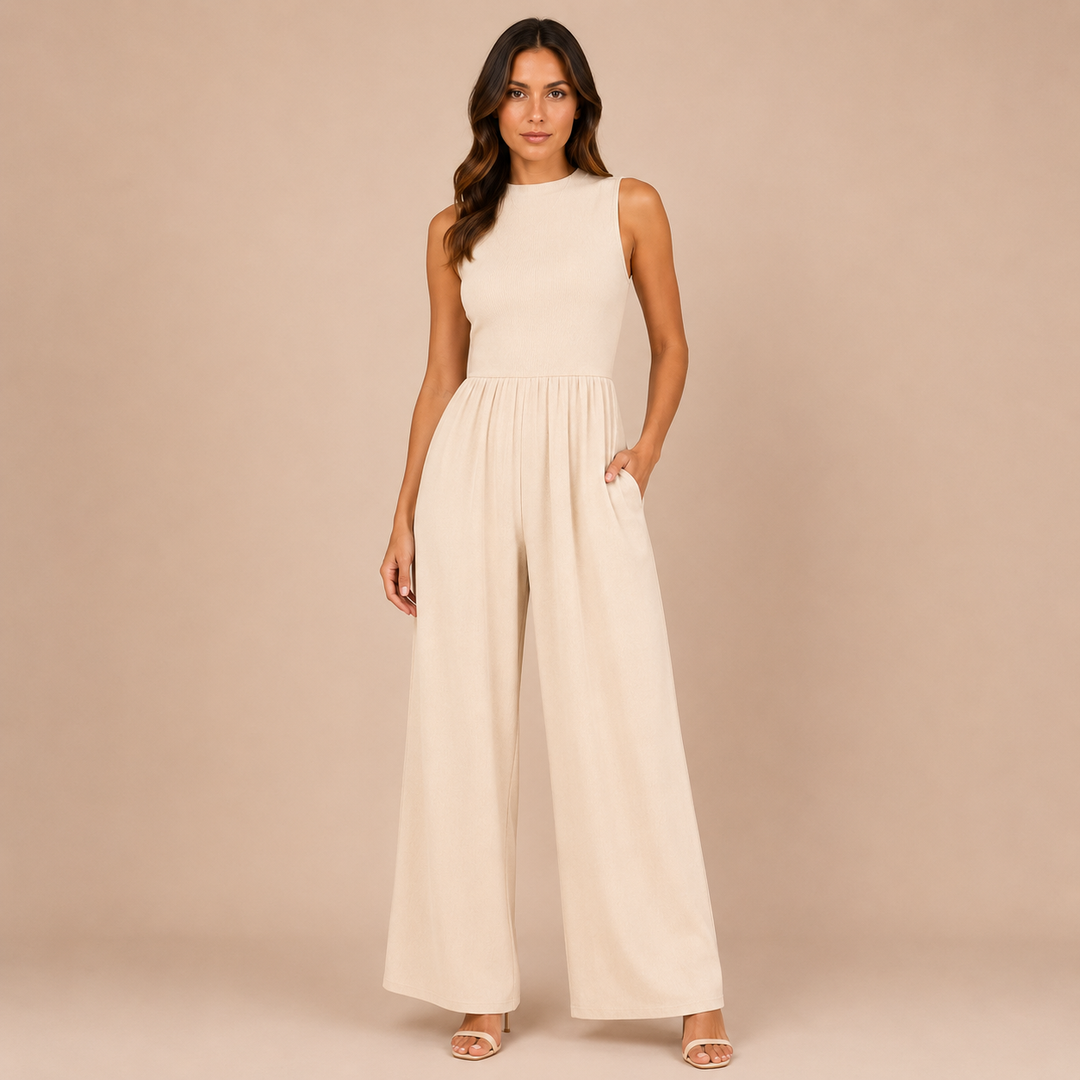 Adriana - Sleeveless High Neck Dress with Pockets