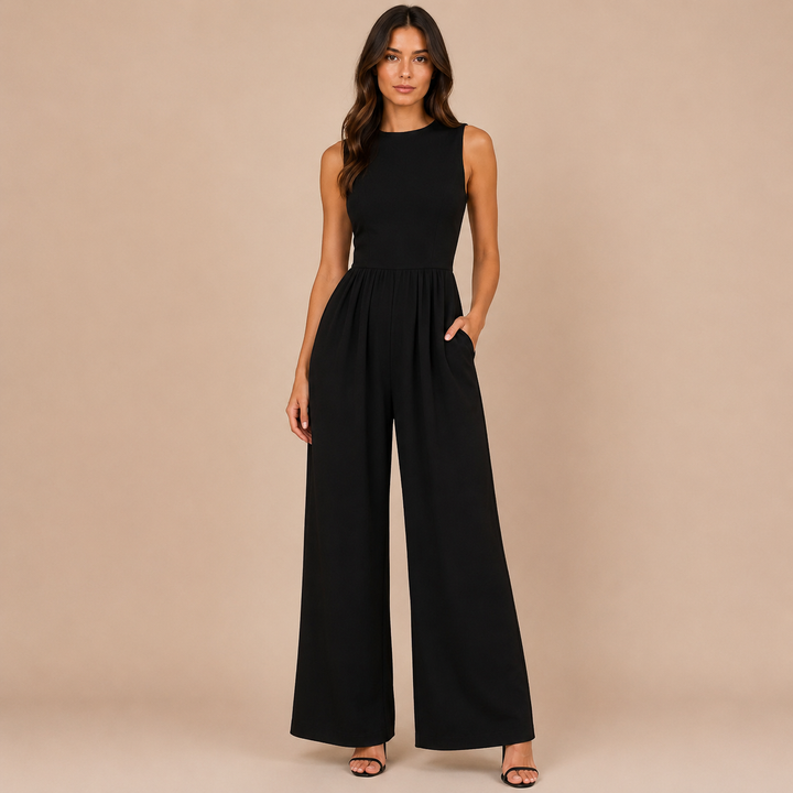 Adriana - Sleeveless Jumpsuit with High Neck and Pockets