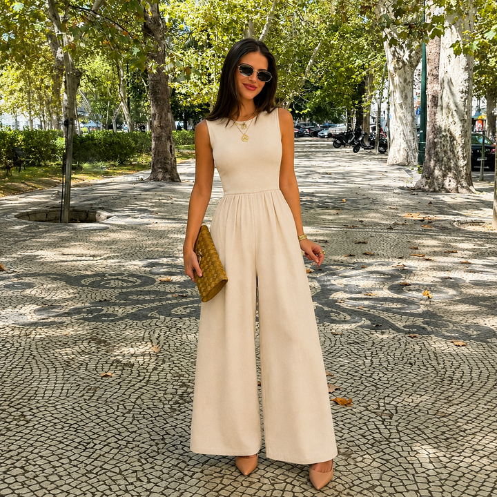 Adriana - Sleeveless High Neck Dress with Pockets