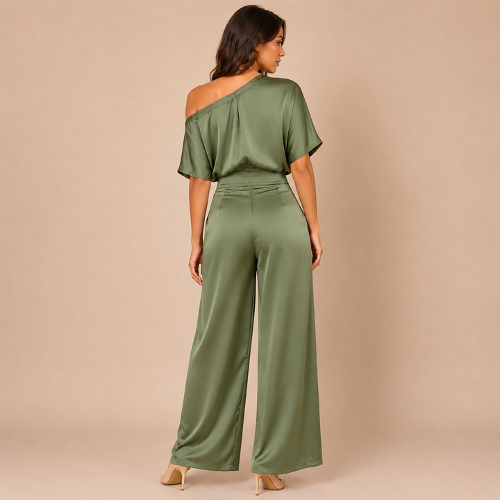 Marianna - Asymmetrical One-Piece with Short Sleeves and Wide Trousers