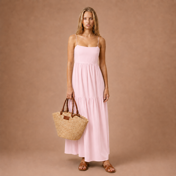 Maxi Backless Dress with Stunning Deep Décolletage