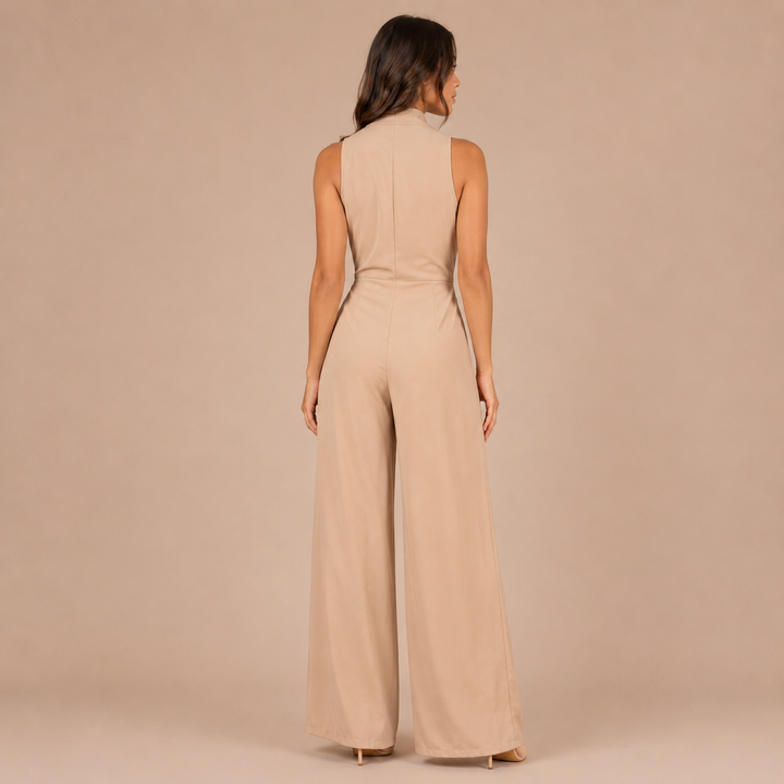 Alba - One-piece dress with V neckline and bow at the waist
