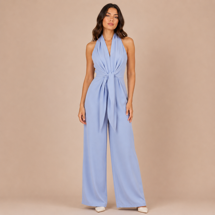 Alba - One-Piece Dress with V Neckline and Bow at the Waist