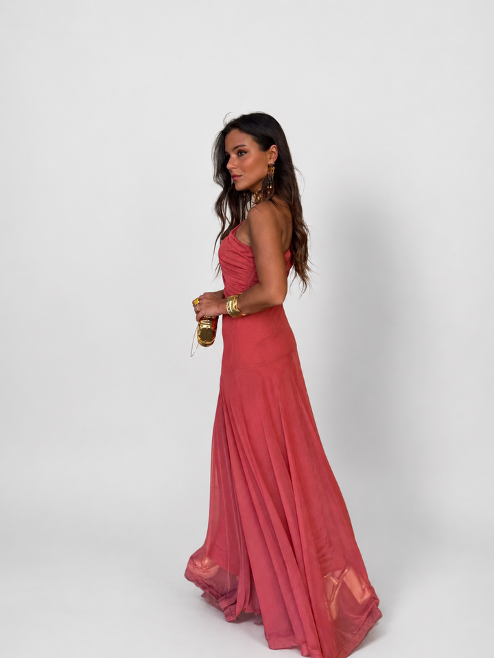 Sofia | Off-Shoulder Maxi Dress with Elegant Draping