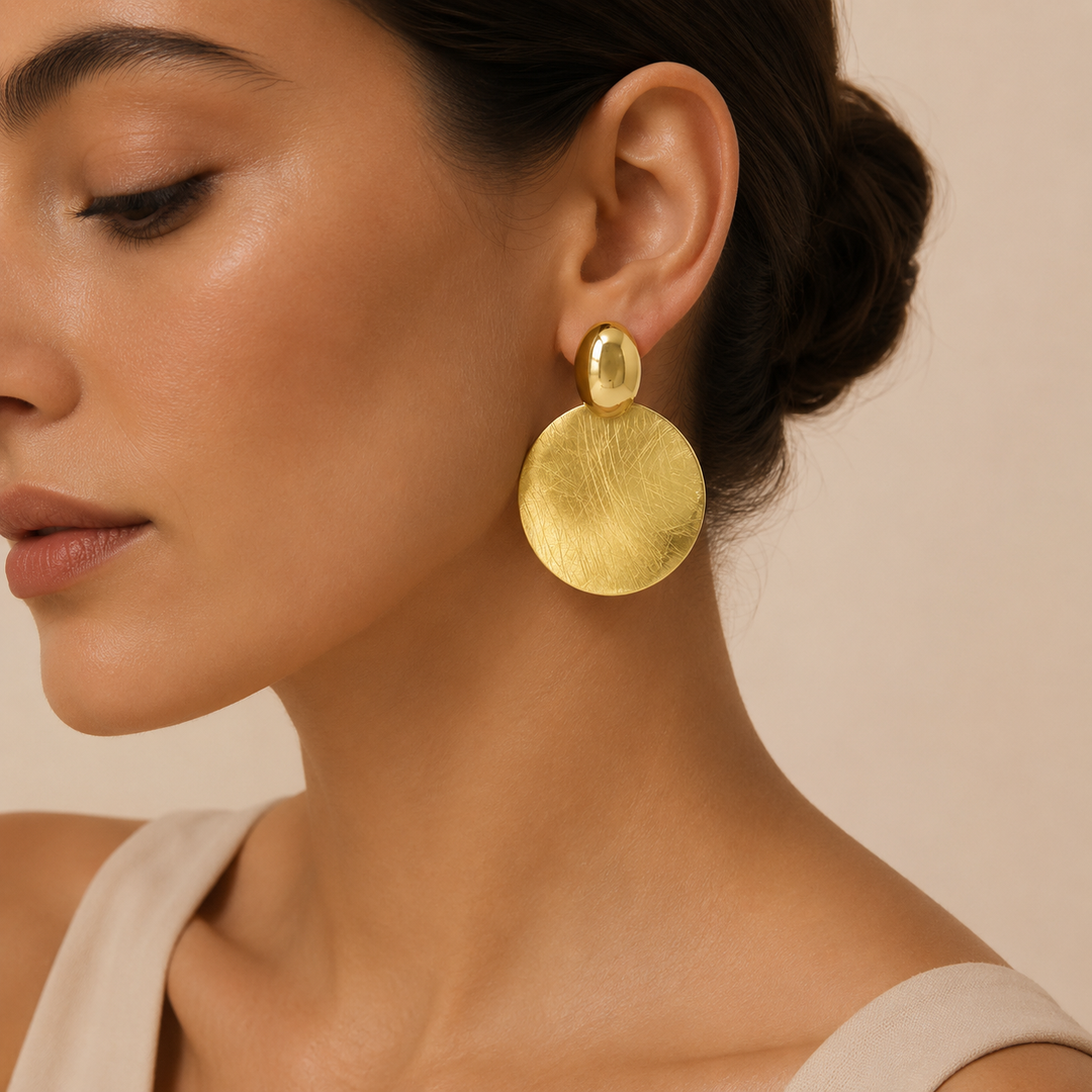 Matte Gold Drop Earrings