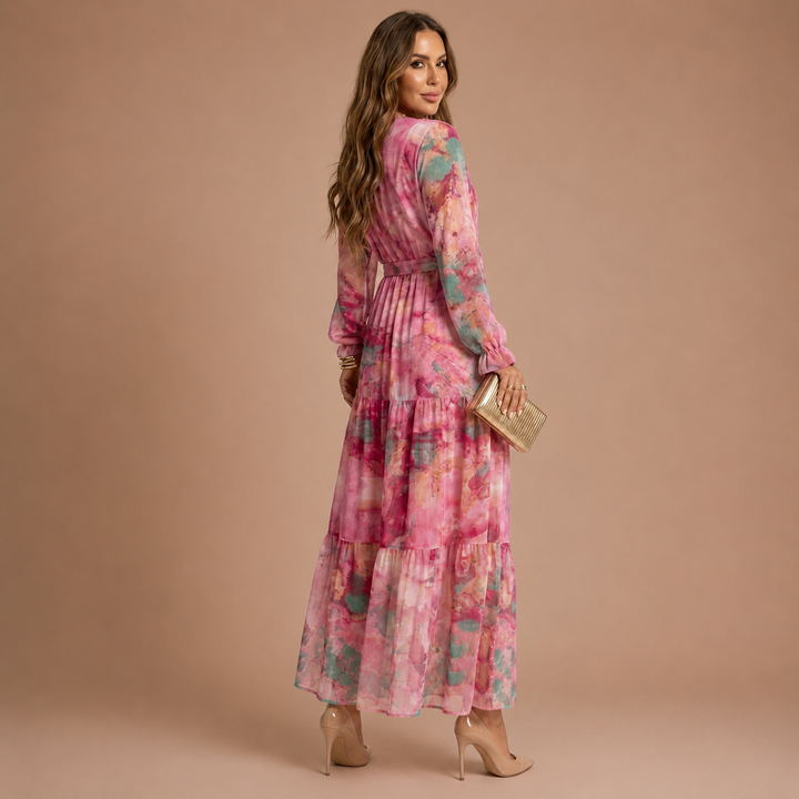 Luzia - Dress with Wrap Design and Floral Pattern