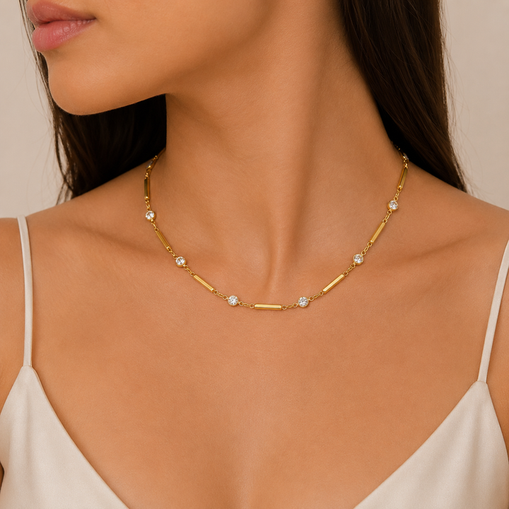 Zircon Intermediary Chain Necklace