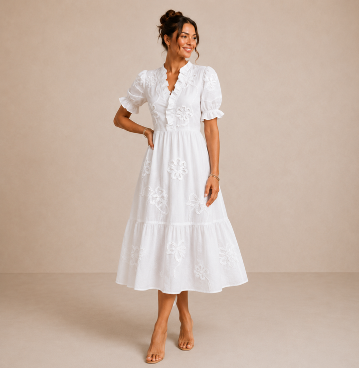 Frederica | Cross-Designed Midi Dress