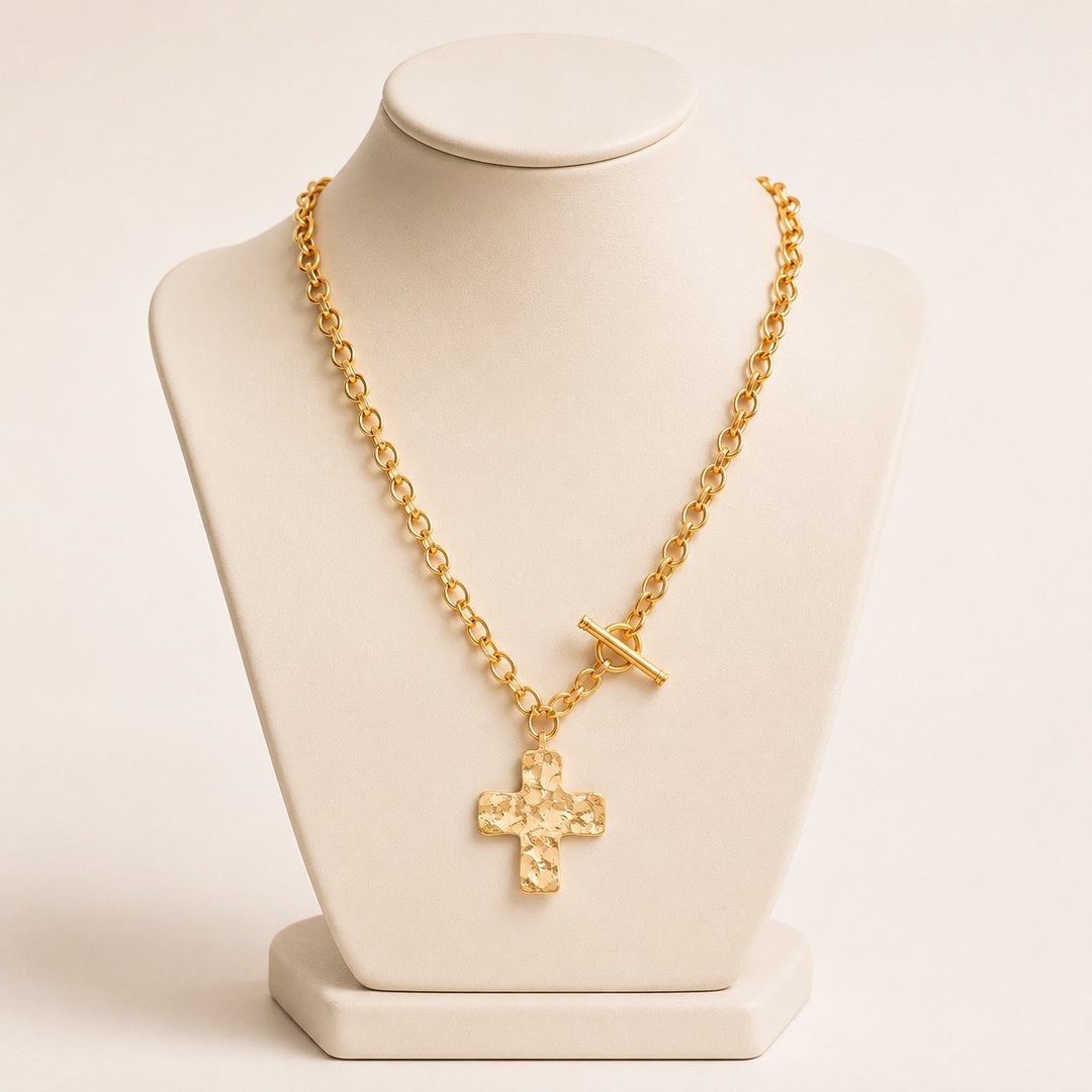Necklace with Refined Gold Cross