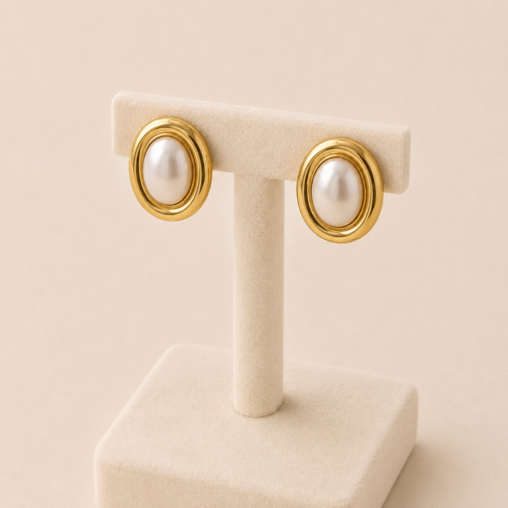Oval Gold Earrings