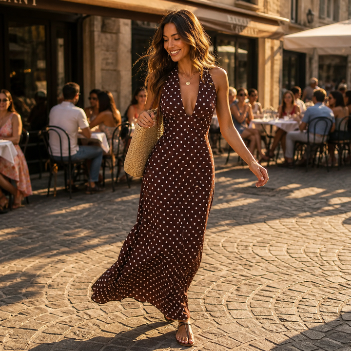 Lola – Long Dress with Halter Neckline