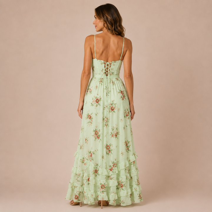 Rosa - Corset Dress with Thin Straps and Side Split