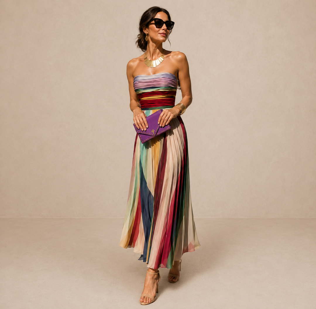 Celina | Elegant Pleated Maxi Dress