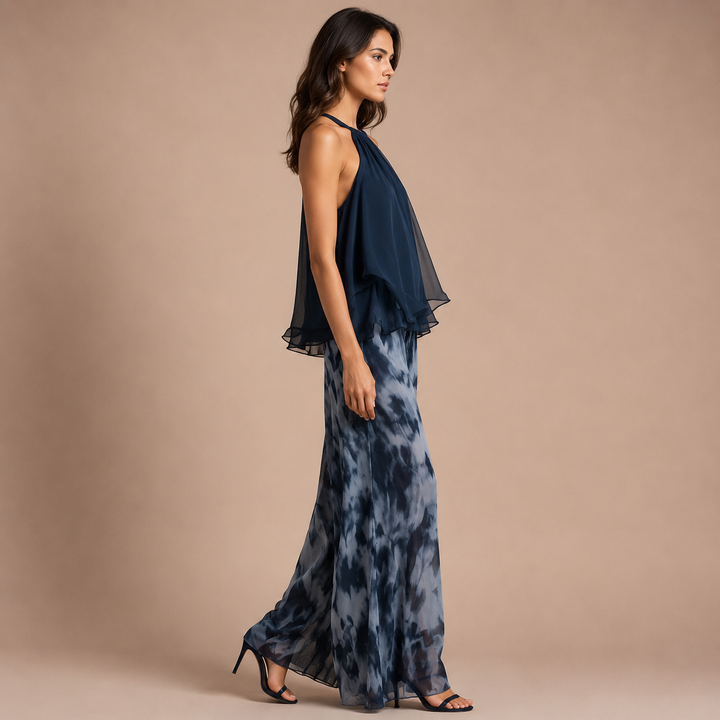 Triana - Chiffon Set in Ocean Blue