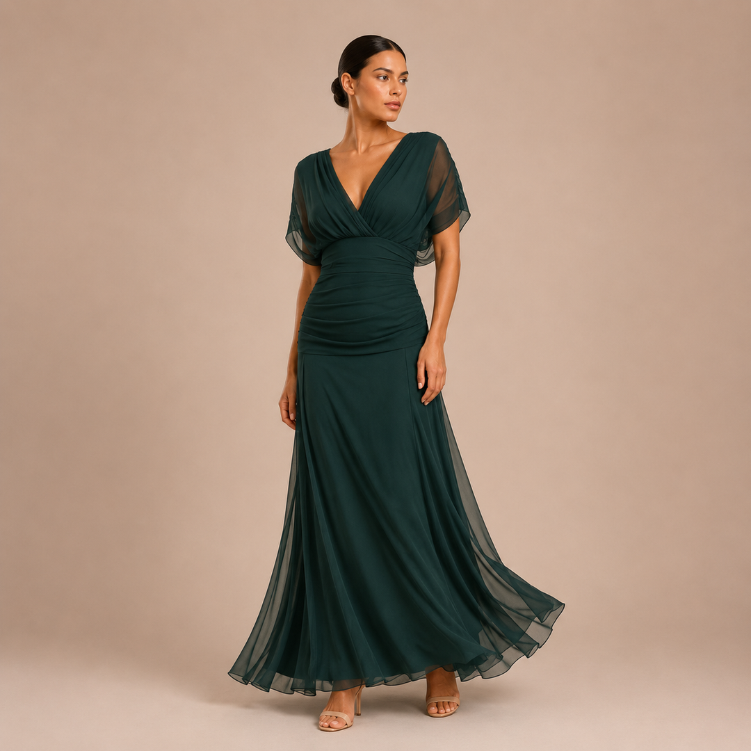 Alma - Long Dress with V Neckline