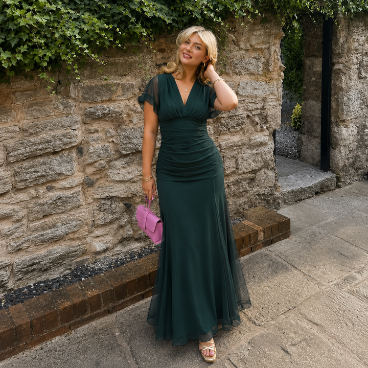 Alma - Long Dress with V Neckline