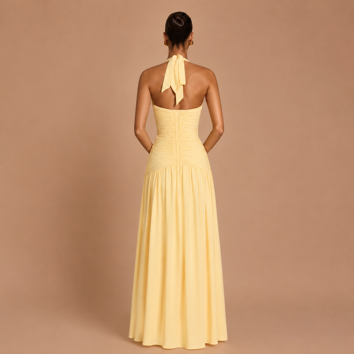 Christina Dress™ - Fluid Elegance with Halter Neckline