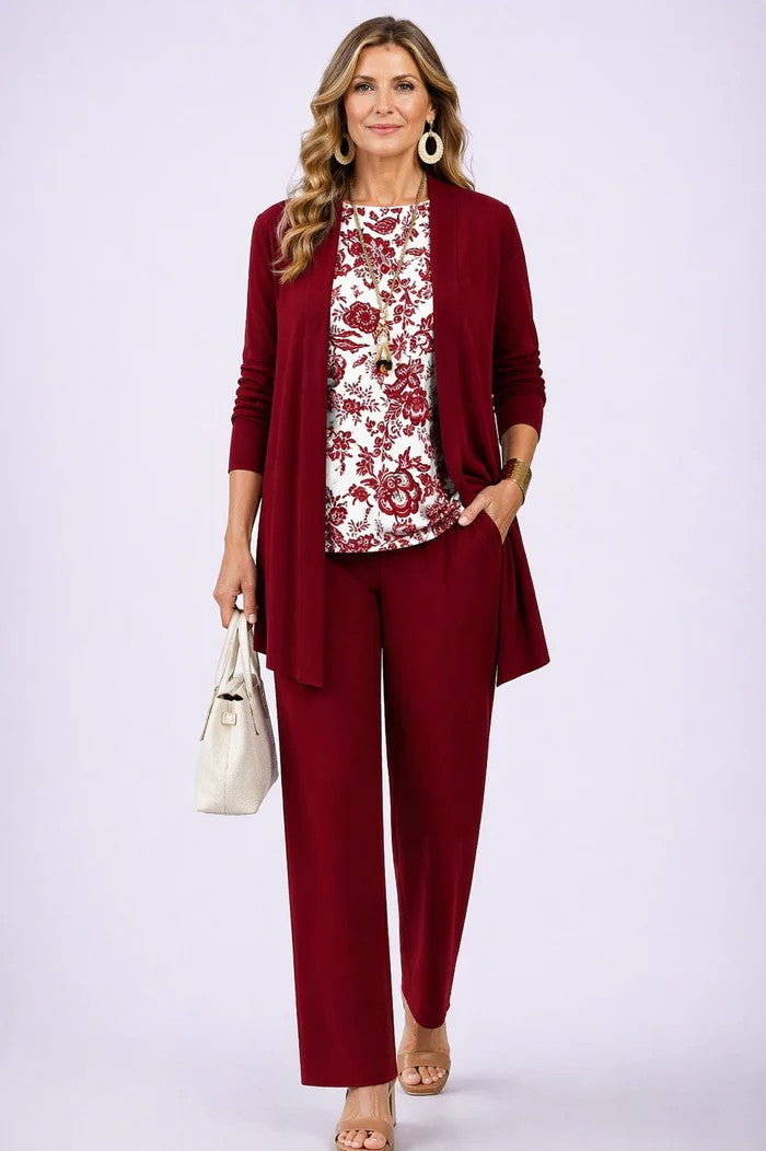 Three-Piece Outfit: Long Top and Trousers Set