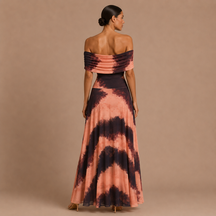 Ingrid - Dress with Open Shoulders and Romantic Flowing Fall